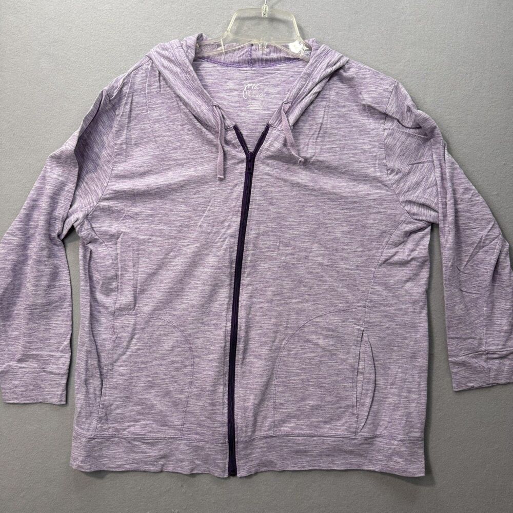 Just My Size Hoodie Women Full-Zip Lightweight Jacket Heather purple 2X (18-20)